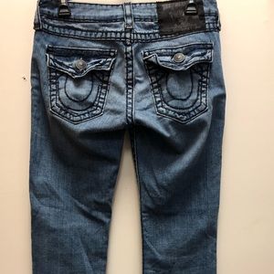 True Religion black stitch jeans